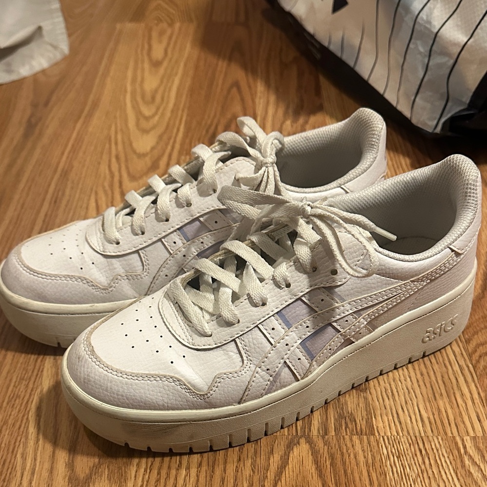 ASICS Cream Platform Sneakers